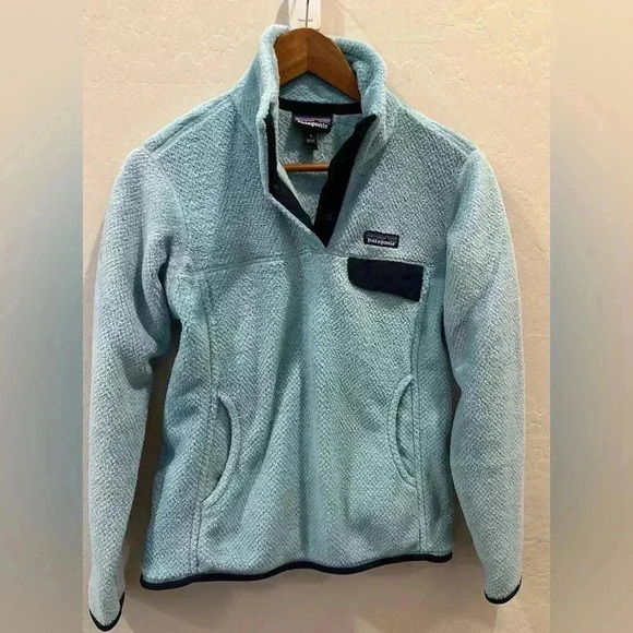Patagonia Women's Re-Tool Snap-T Polartec Fleece Pullover Blue Size Small - Picture 1 of 6